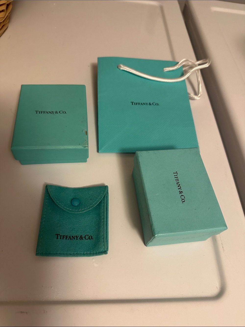 Tiffany & Co. Jewelry Gift Boxes and pouch in Signature Blue